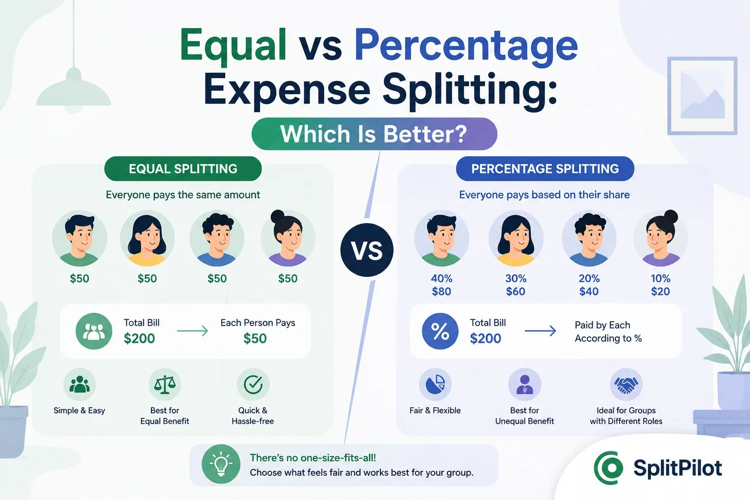 Equal vs. Percentage Expense Splitting